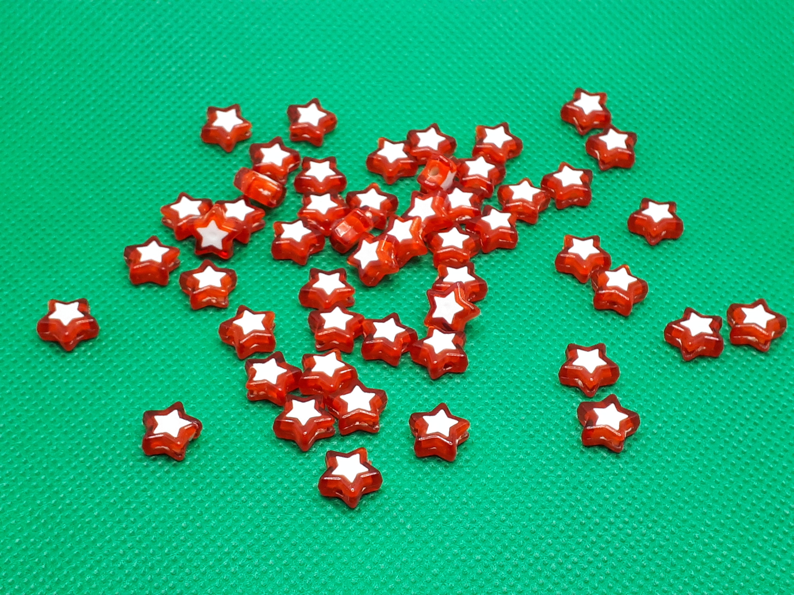 Craft Beads Star Beads Acrylic Red 50 Acrylic Beads Craft Etsy