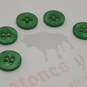 Bouton résine rond 11 mm 4 trous couture artisanale boutons différentes couleurs grün