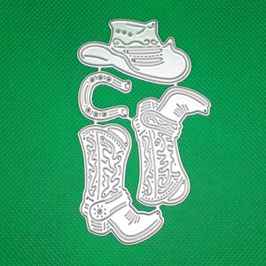 Pochoir de gaufrage bottes de chapeau western pochoir de poinçonnage cowboy gaufrage pochoir de poinçonnage