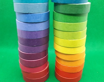 Rainbow Washi Volume 24 Rolls Set Monochrome Masking Tape Scrapbooking Creative Cards Letter DIY