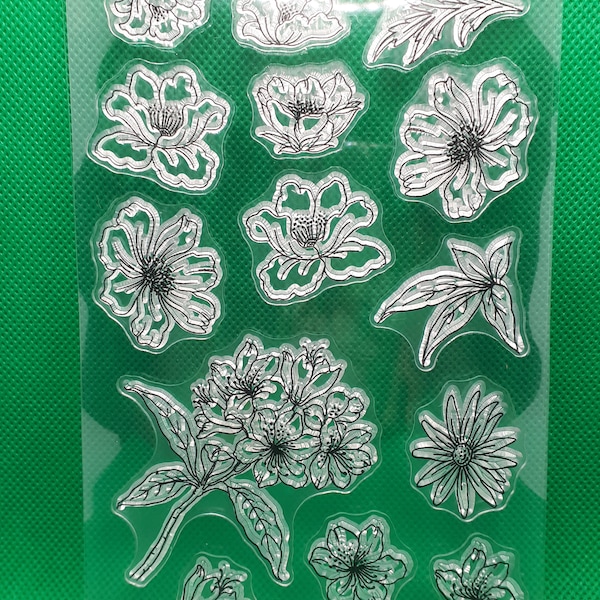 Silicone Stamp Flowers Flower Stamp Clear Clearstamps