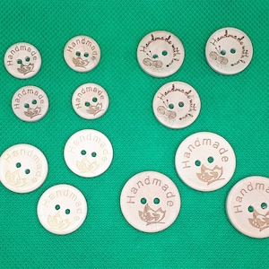 Wooden buttons Handmade natural wooden buttons craft sewing button with love