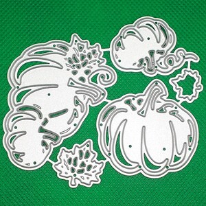 Pochoir de gaufrage feuilles de citrouille, pochoir de découpe, pochoir de gaufrage d'automne, pochoir de poinçonnage