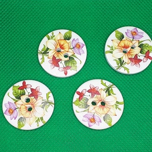 Buttons XXL Ø 30 mm motif 4 craft wooden buttons sewing button wooden button scrapbooking