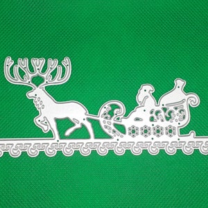 Stencil per goffratura stencil per taglio con slitta di renne Natale neve invernale