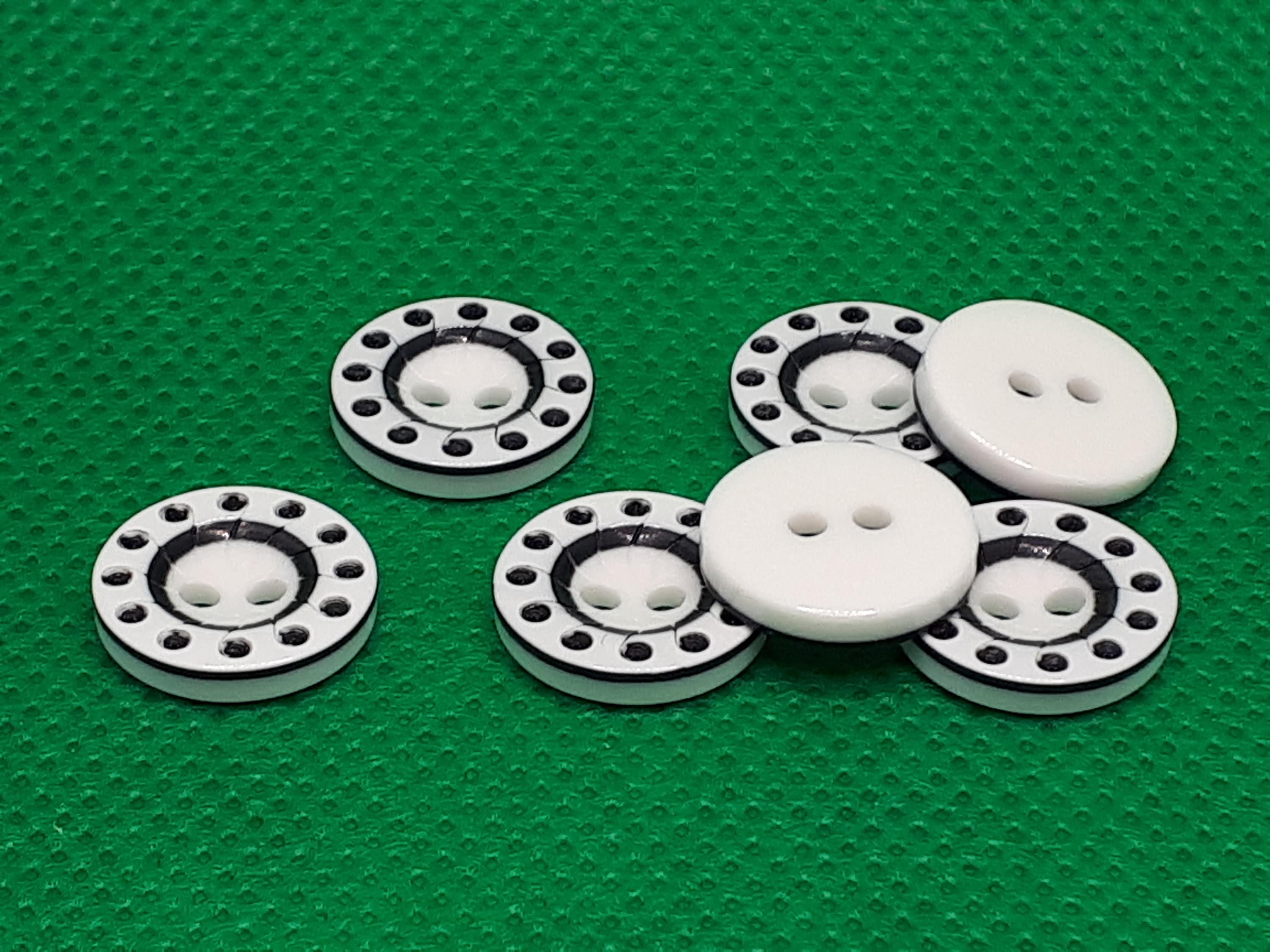 Botones de botón blanco negro x resina de 12 mm retoque de Etsy