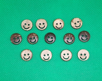 Button smiley natural coconut smile buttons Ø 13 mm wood face crafting sewing scrapbooking