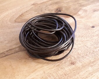 Leather cord round brown 2 mm leather cord cord cord craft cord