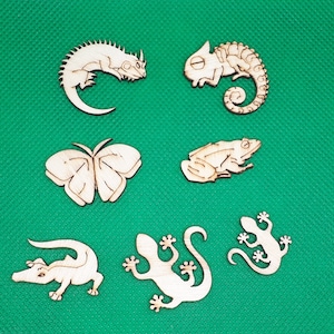 Scatter decoration reptile gecko wood butterfly craft scrapbooking table decoration sewing animal decoration