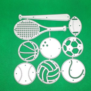 Prägeschablone Tennis Ball Baseball Rugby Stanzschablone Fußball Basketball prägen stanzen Schablone