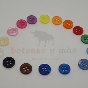 Bouton résine rond 11 mm 4 trous couture artisanale boutons différentes couleurs image 10