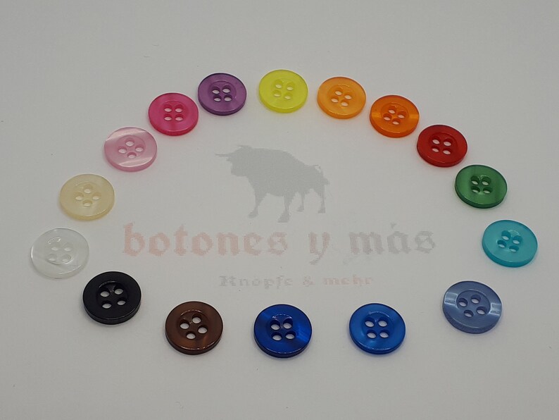Bouton résine rond 11 mm 4 trous couture artisanale boutons différentes couleurs image 10