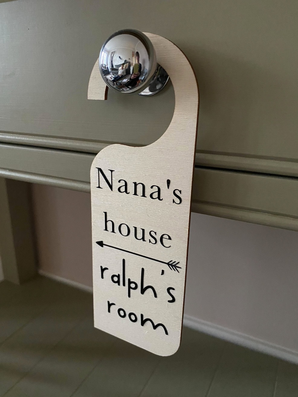 Personalised Wooden Door Hanger Sign Etsy