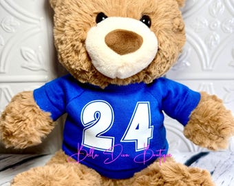 SMALL Teddy Bear CUSTOM DESIGN T-Shirt: Small Personalized Name, Pictures, Custom Baby shower Plush Tee fits most 11"bears