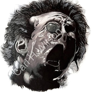 The Thing Palmer Transformation Horror Art Print | 80s Sci-Fi Gore Wall Art | 11x14 Pen & Ink Creepy Home Decor
