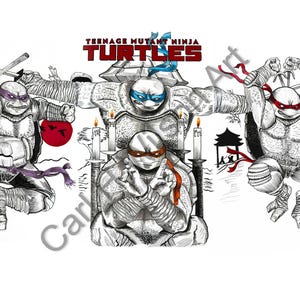 Teenage Mutant Ninja Turtles Art Print | 11x17 Comic Cover Ink & Marker Fan Art | TMNT Wall Decor