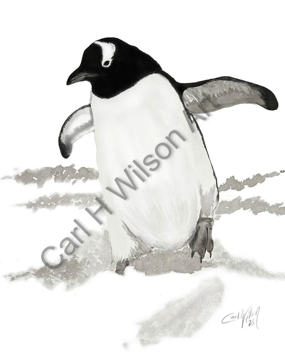 Adélie penguin art - Etsy België, image size:1000x1272