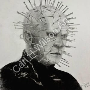 Pinhead Hellraiser Art Print | 11x14 Horror Wall Decor Print | Dark Gothic Poster | Horror Movie Fan Gift