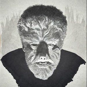 Classic Wolfman Monster Print – Black & White Horror Wall Art