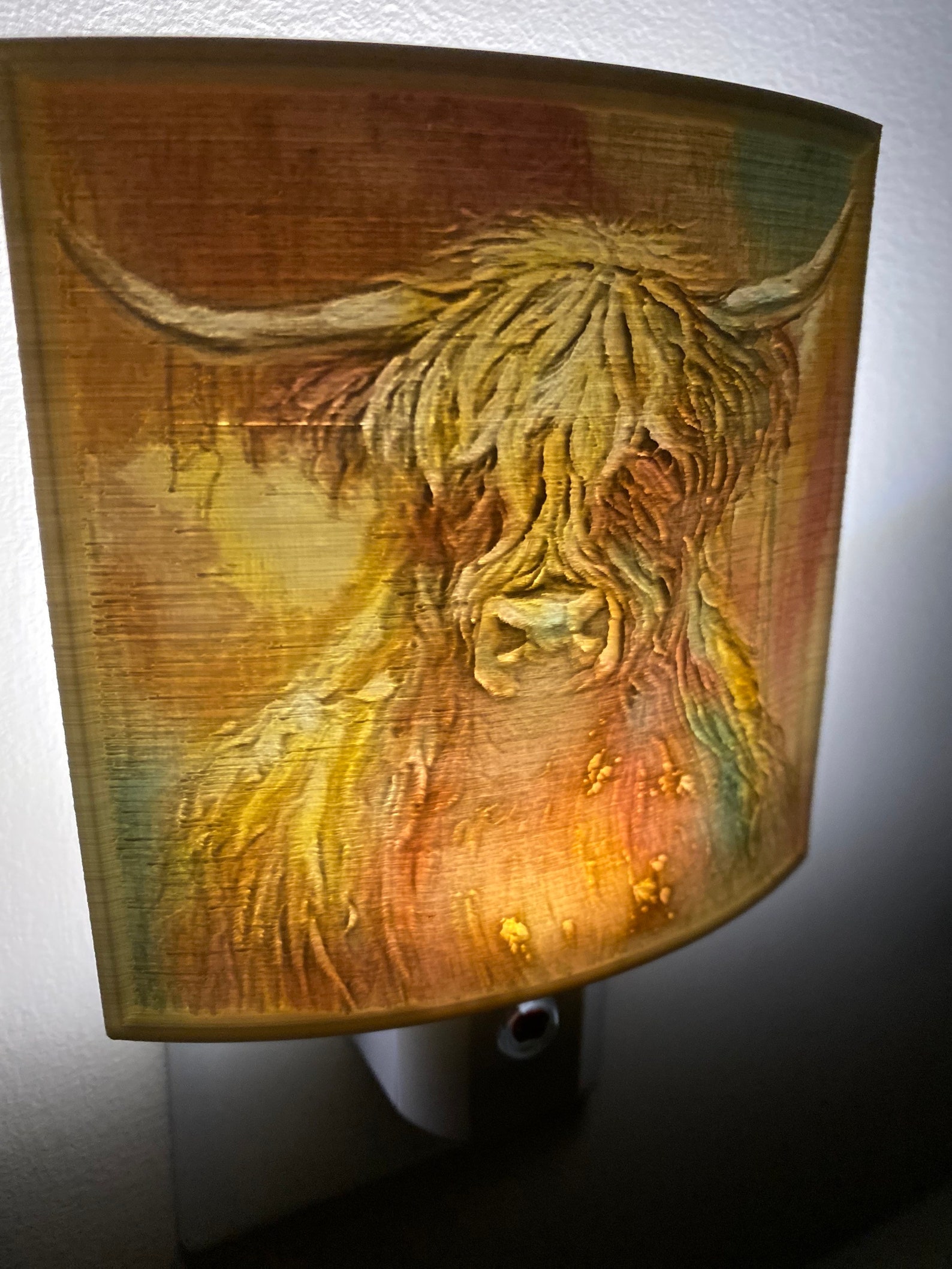 Highland Cow Night Light Lithophane 3D Printed Scottish Etsy
