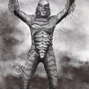 Creature from the Black Lagoon Horror Art Print | 11x17 Premium Wall Decor