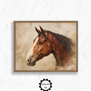 Elegant Horse Wall Art, Rustic Decor, Printable Art, Digital Download, Cowboy Home Decor, Animal Lover Gift, Vintage Wall Art