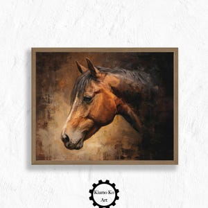 Horse Wall Art, Vintage Farmhouse Decor, Rustic Animal Print, Digital Download, Equestrian Home Decor, Nature Art, Vintage Wall Art
