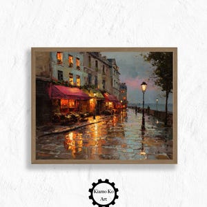 Moody Cityscape, City Street Scene Art, Moody Architecture Print, Cozy Home Decor, Vintage Wall Art, City Landscape Decor Gift