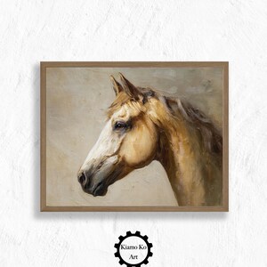 Rustic Horse Wall Art, Vintage Animal Decor, Printable Download for Home, Nature-inspired Decor, Farmhouse Aesthetic, Vintage Wall Art
