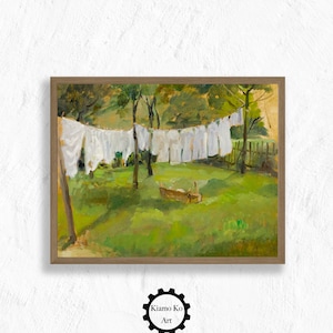 Laundry Day Painting Printable Art Work, Vintage Art Work, Digital PRINTABLE Download, Aesthetic Art