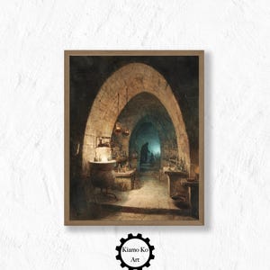 Tunnel With Clock Art Print, Vintage Wall Art, Printable Home Decor, Digital Download, Unique Time-themed Decor, Vintage Wall Art
