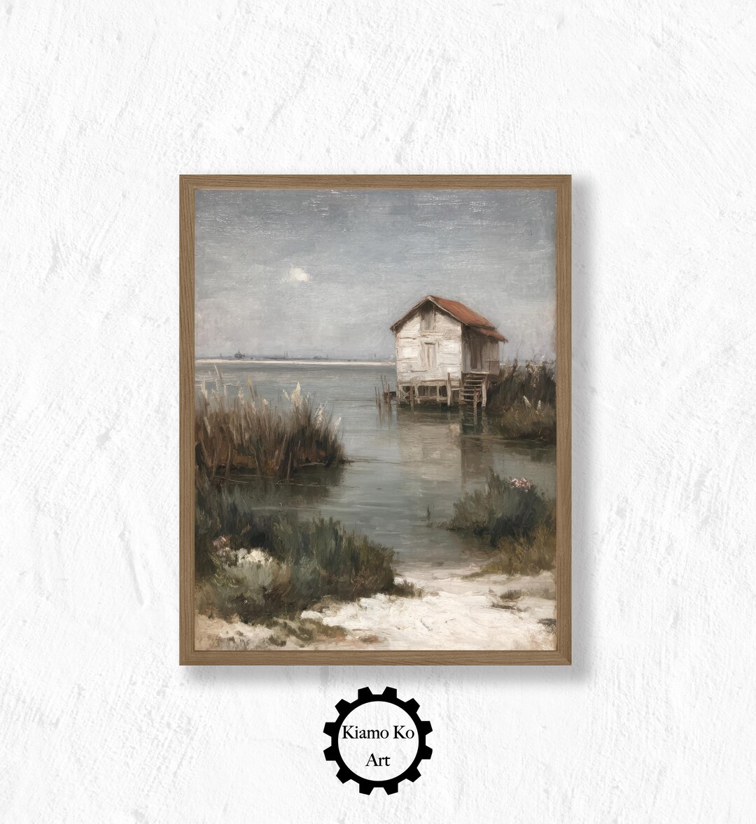 Rustic Coastal Art Print, Serene Home Decor, Tranquil Lake Scene ...