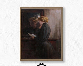 Liebesbrief, französische Kunst, Vintage druckbare Kunst, romantisches Schlafzimmer