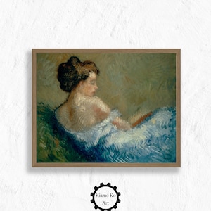 Woman In The Blue Dress Vintage Printable Art Work, Vintage Art Work, Digital PRINTABLE Download, Aesthetic Art France