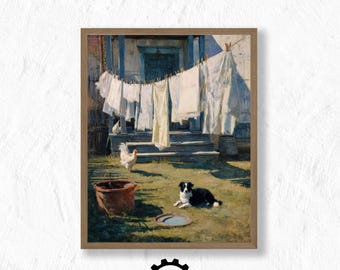 Labrador Retriever, Vintage Style, Printable Wall Art, Cozy Reading Nook