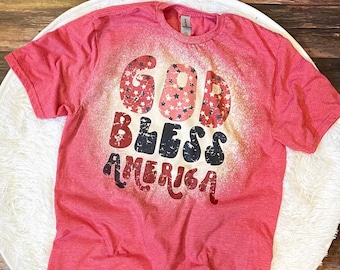 God Bless America Women's Shirt, 4th July Shirt, 250th Anniversary, America Distressed Shirt