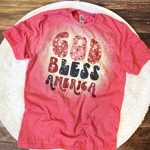God Bless America Womens Shirt, Retro Patriotic Shirt , 4th July Shirt, America Distressed Shirt, 4th of July Shirt Plus Size, Vintage shirt