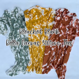 Scrunch Bleached Shirt, Acid Washed Tee, Bella Canvas 3001cvc, Distressed Bleach Shirts, Ready to Press, Bleached shirts women