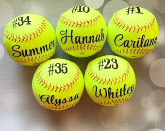 Personalized Softball, Softball Team Gift, Softball Coach Gift, Softball Dad Gift, Senior Gift, Embroidered Softball, Banquet