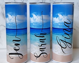 Personalized Beach Tumbler, Custom family trip tumbler, Family vacation tumbler, Palm Tree, Girls Trip Tumbler, Custom Summer tumbler