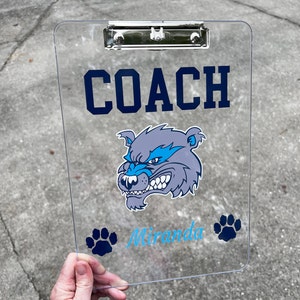 Coach Gift, Clipboard with Logo, Volleyball Coach Gift, Cross Country Gift, Cheer Coach Gift, Custom Clipboard, Swim Coach, Football Coach
