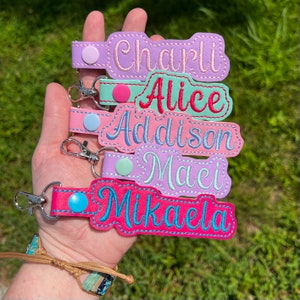 Embroidered Personalized Backpack Tag, Custom Name Keychain - Etsy