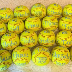 Personalized Softball, Softball Team Gift, Softball Coach Gift, Softball Dad Gift, Senior Gift, Embroidered Softball, Banquet