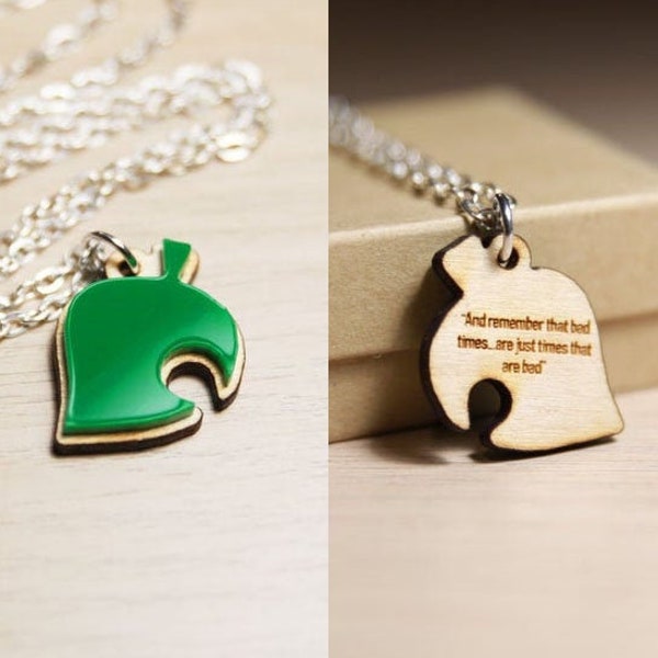 Animal Crossing Horizons New Leaf Logo Villager Nintendo Necklace Pendant Custom Engraving Pin