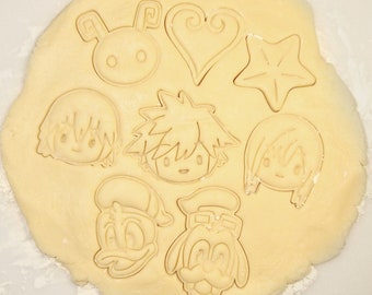Kingdom Hearts Cookie Cutter Food Safe Sora Kairi Riku Paopu Star Fruit Heartless Gift