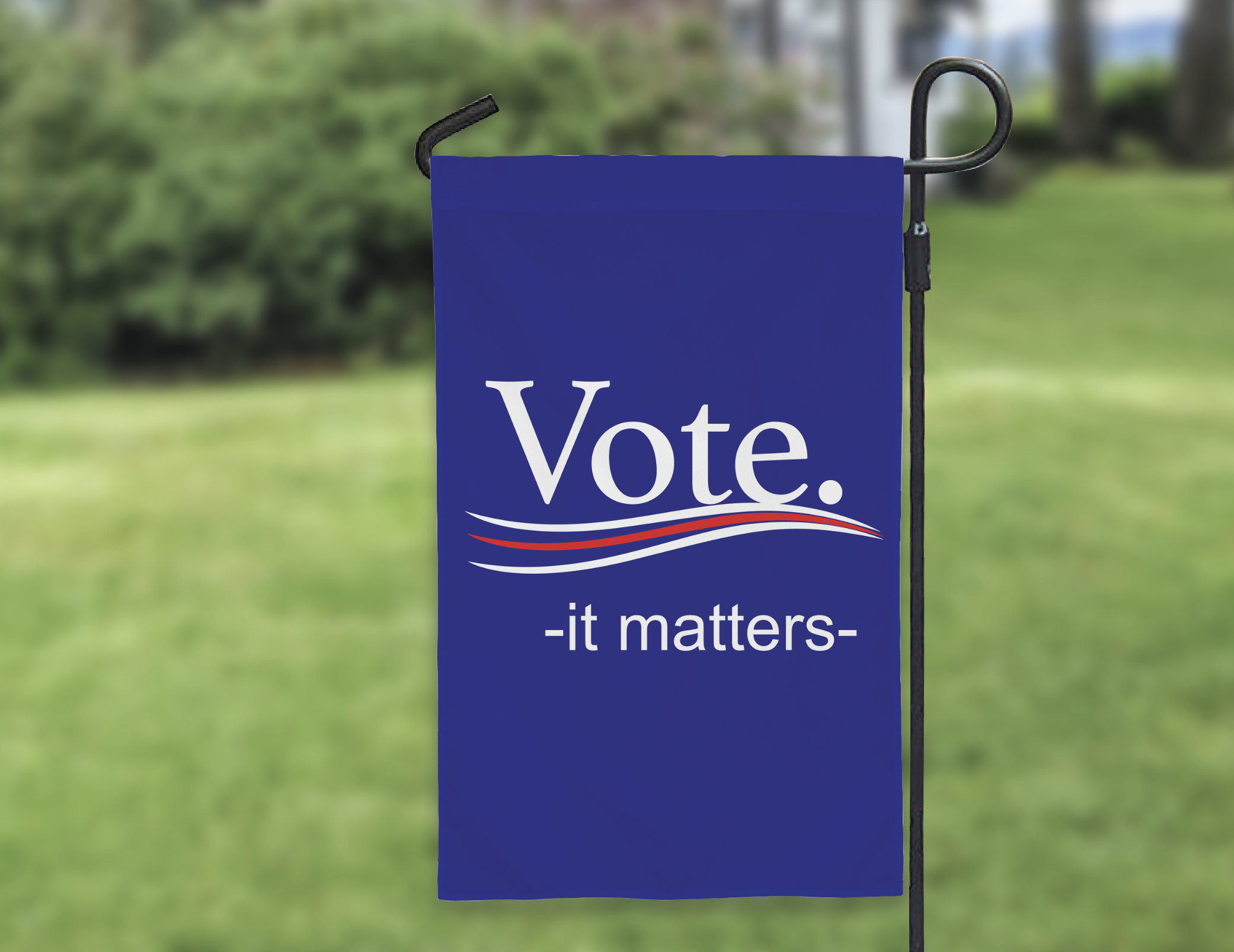 Vote It Matters Flag - 12" x 18" Garden Flag for Voters Awesome Yard Stand Vertical Flag Political Patriotic Powerful Message Red White Blue