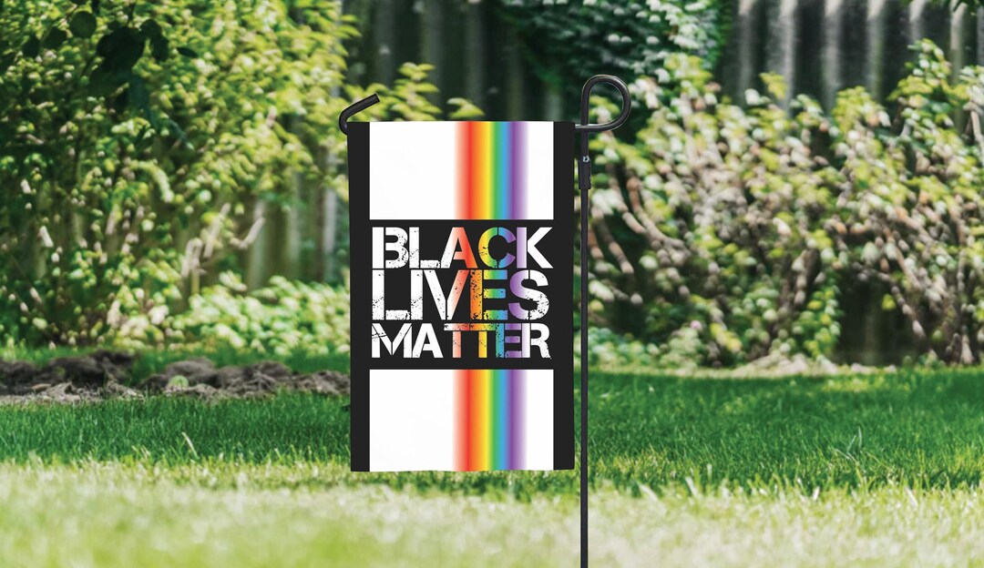 BLM Rainbow Garden Flag: Black Lives Matter, LGBT Pride (12x18) - Etsy