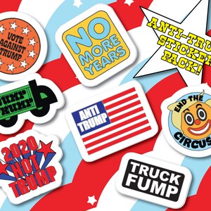 Anti Trump Sticker Pack A - 7 Anti Trump Stickers for Stationery Decorating and Showing Off Your Opinions | Gifts for Democrats