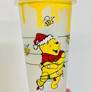 Winnie the Pooh Inspired Starbucks Cup- Winnie the Pooh Christmas cup- Reusable cup- Personalized