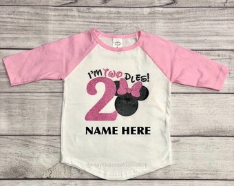 Personalized I’m Twodles Minnie Mouse Birthday Shirt- 2nd birthday-